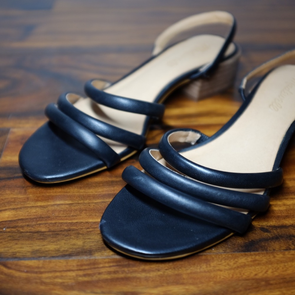 Madewell The Addie Slingback Sandal in Leather Size 7